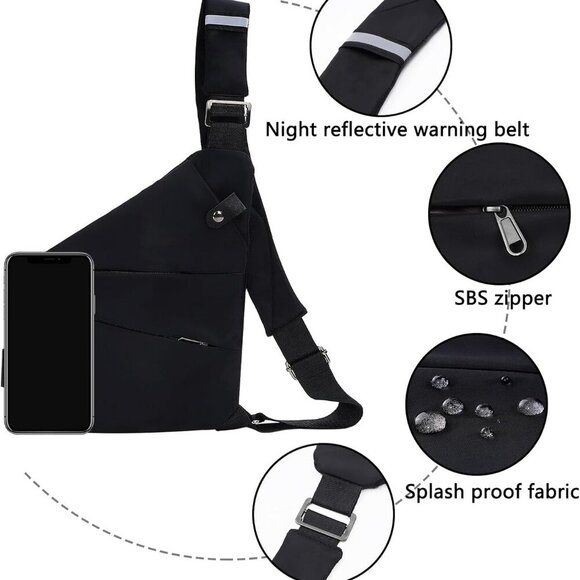 Sling Bag for Women Men, Anti Theft Travel Bag Crossbody Bags for Women Men Flex - Picture 8 of 8